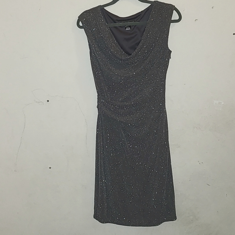 Jessica Howard Glitter Dress size 8 ,Draped Ruched Side at Waist